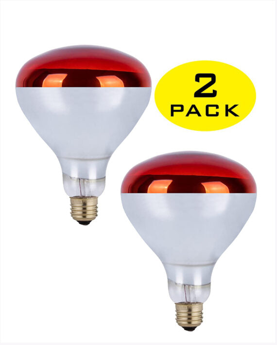 Cyber Tech Lighting IB250R40RDHL/2PK 250W Clear R40 Infrared Heat Lamp 2Pack - Ready Wholesale Electric Supply and Lighting