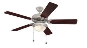 Westgate WFL-103-PC-5B-52-BN-RWSO 52" Reversible Rosewood & Silver Oak 5-Blade Ceiling Fan and Light, Wattage 19W, Color Temperature 3000K, Voltage 120V - Ready Wholesale Electric Supply and Lighting