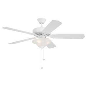 Westgate WFL-105-PC-5B-52-WH-WH 52" White Finish MDF 5-Blade Ceiling Fan & Light, 7W, 3000K - Ready Wholesale Electric Supply and Lighting