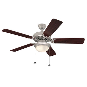 Westgate WFL-107-PC-5B-52-BN-RWSO 52" Reversible Rosewood & Silver Oak MDF Finish 5-Blade Ceiling Fan & Light, 9W, 3000K - Ready Wholesale Electric Supply and Lighting