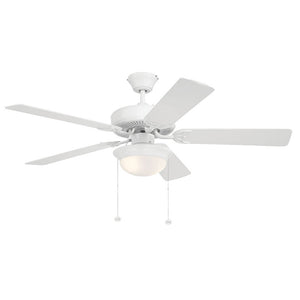 Westgate WFL-107-PC-5B-52-WH-WH 52" White Finish MDF 5-Blade Ceiling Fan & Light, 9W, 3000K - Ready Wholesale Electric Supply and Lighting