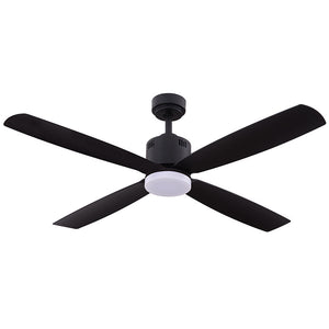 Westgate WFL-117DL-WS-4B-52-30K-BK-BK 52" Black Finish ABS 4-Blade Ceiling Fan & Down Light, 19W, 3000K - Ready Wholesale Electric Supply and Lighting