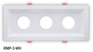 GM Lighting RMP-3-WH Regressed Multi-Plate, 3 Light, White/White Trim - Ready Wholesale Electric Supply and Lighting