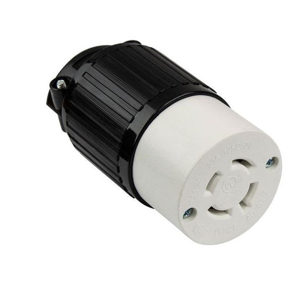 Enerlites 66422-BK - INDUSTRIAL GRADE, LOCKING CONNECTOR, 20A, 125/250V, 3-POLE, 4-WIRE, NEMA L14-20C - Ready Wholesale Electric Supply and Lighting