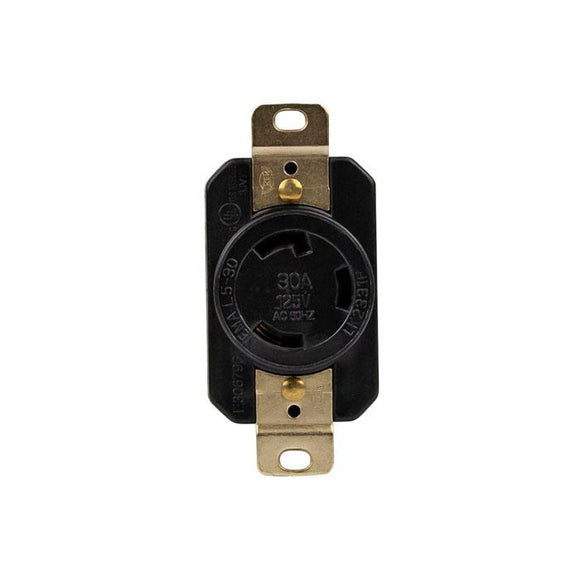 Enerlites 66440-BK - INDUSTRIAL GRADE, LOCKING RECEPTACLE, 30A, 125V, 2-POLE, 3-WIRE, NEMA L5-30R - Ready Wholesale Electric Supply and Lighting