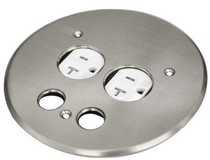 Enerlites 975519-S - 5-1/2" Dia. Flush Round Flip Lid Cover Plate w/20A Duplex Tamper & Weather Resistant Receptacle - Ready Wholesale Electric Supply and Lighting