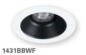 HALO 1431BBWF 4" Conical Baffle, Open, 35 degree Tilt, Black Baffle, White Flange - Ready Wholesale Electric Supply and Lighting