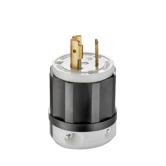 Leviton 2321 - Locking Plug, 20 Amp, 250 Volt, Industrial Grade - Black & White - Ready Wholesale Electric Supply and Lighting