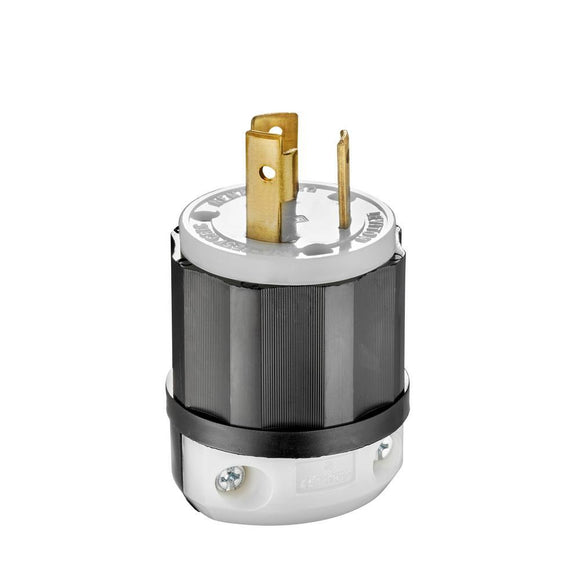 Leviton 2611 - Locking Plug, 30 Amp, 125 Volt, Industrial Grade - Black & White - Ready Wholesale Electric Supply and Lighting