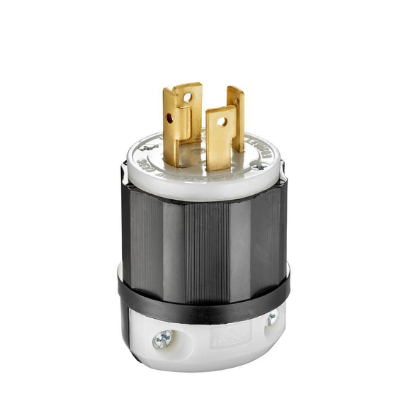 Leviton 2711 - Locking Plug, 30 Amp, 125/250 Volt, Industrial Grade - Black & White - Ready Wholesale Electric Supply and Lighting