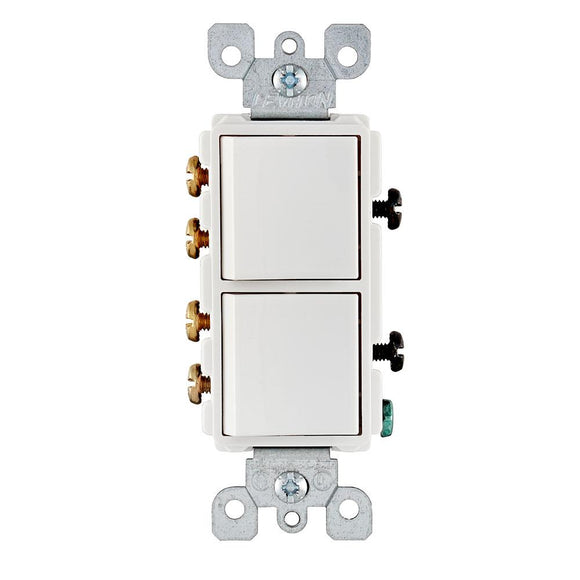 Leviton 5643 - 15 Amp, 120/277 Volt, Decora 3-Way / 3-Way AC Combination Switch, Residential/Commercial Specification Grade, Grounding, Side Wired - Ready Wholesale Electric Supply and Lighting