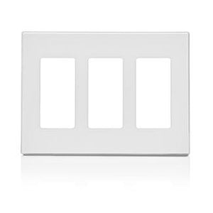 Leviton 80311-SW - 3-Gang Decora Plus Screwless Wallplate - Ready Wholesale Electric Supply and Lighting