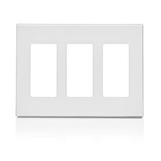 Leviton 80311-SW - 3-Gang Decora Plus Screwless Wallplate - Ready Wholesale Electric Supply and Lighting
