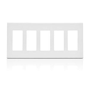 Leviton 80321-SW - 5-Gang Decora Plus Screwless Wallplate - Ready Wholesale Electric Supply and Lighting