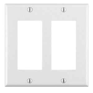 Leviton 80409 - Roll over to zoom CHOOSE A COLOR 2-Gang Decora/GFCI Device Decora Wallplate/Faceplate, Standard Size, Thermoset, Device Mount - Ready Wholesale Electric Supply and Lighting