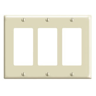 Leviton 80411 - 4-Gang No Device Blank Wallplate, Standard Size, Thermoset, Box Mount - White - Ready Wholesale Electric Supply and Lighting