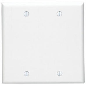Leviton 88025 - 2-Gang No Device Blank Wallplate, Standard Size, Thermoset, Box Mount - White - Ready Wholesale Electric Supply and Lighting
