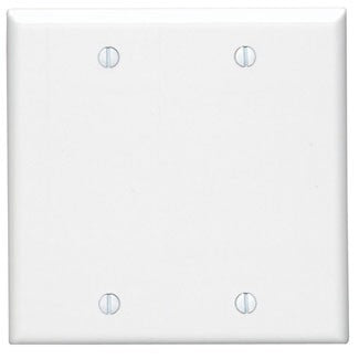 Leviton 88025 - 2-Gang No Device Blank Wallplate, Standard Size, Thermoset, Box Mount - White - Ready Wholesale Electric Supply and Lighting