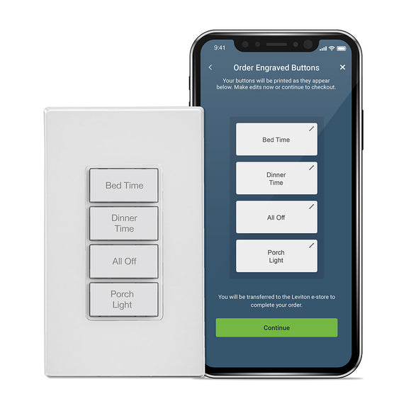 Leviton D2SCS-1BW Decora Smart Scene Controller Switch, Wi-Fi 2nd Gen, Neutral Wire Required, Wired or Wire-Free 3-Way - Ready Wholesale Electric Supply and Lighting