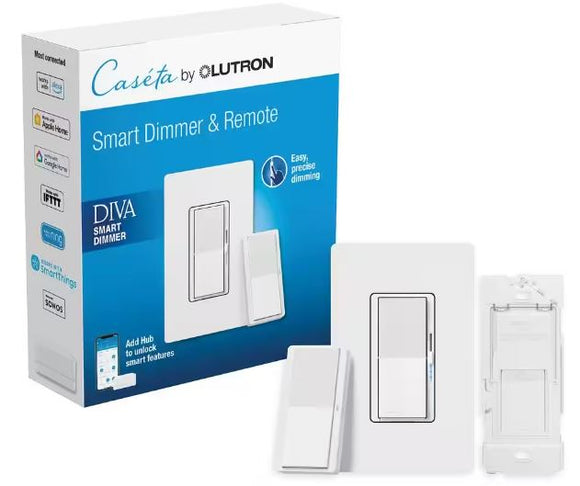 Lutron DVRF-PKG1D-WH Pico Paddle Remote and Diva Smart Dimmer Kit - Ready Wholesale Electric Supply and Lighting