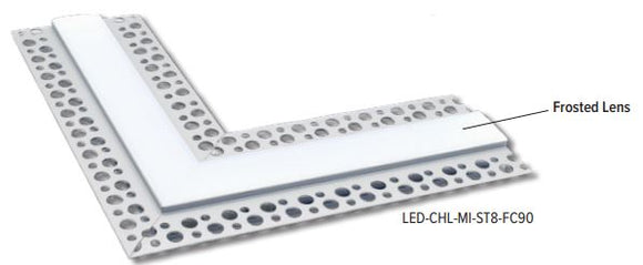 GM Lighting LED-CHL-MI-ST8-FC90 8FT 90° Flat Corner LED Tape Mud-In Channel - Ready Wholesale Electric Supply and Lighting