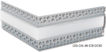 GM Lighting LED-CHL-MI-ST8-OC90 8FT 90° Inside Corner LED Tape Mud-In Channel - Ready Wholesale Electric Supply and Lighting