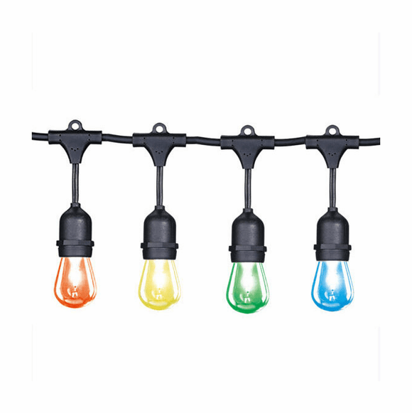 Cyber Tech Lighting SL-24RGB 24ft RGB String Light w/ Color Changing Remote incl. 12 LED S14 Lamps - Ready Wholesale Electric Supply and Lighting