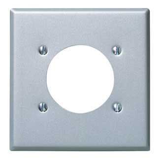 Leviton S701-40 2-Gang Power Receptacle Wallplate, Standard Size, Non-Magnetic Stainless Steel - Ready Wholesale Electric Supply and Lighting
