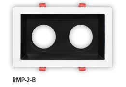 GM Lighting RMP-2-B Regressed Multi-Plate, 2 Light, Black/White Trim - Ready Wholesale Electric Supply and Lighting