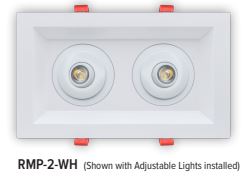 GM Lighting RMP-2-WH Regressed Multi-Plate, 2 Light, White/White Trim - Ready Wholesale Electric Supply and Lighting