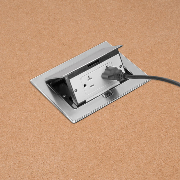 Arlington FLBT7200SS  Square steel box with stainless steel trapdoor cover - Ready Wholesale Electric Supply and Lighting