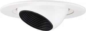ELCO EL1498W 4" Adjustable Eyeball with Baffle Trim - Black with White Trim - Ready Wholesale Electric Supply and Lighting