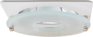 ELCO EL2426W 4" Square Suspended Frosted Glass Trim - Chrome with White Trim - Ready Wholesale Electric Supply and Lighting