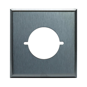 Enerlite 7772 2-Gang Power Outlet Metal Plate, 2.125" Dia. Hole, Stainless Steel, Commercial Grade - Ready Wholesale Electric Supply and Lighting