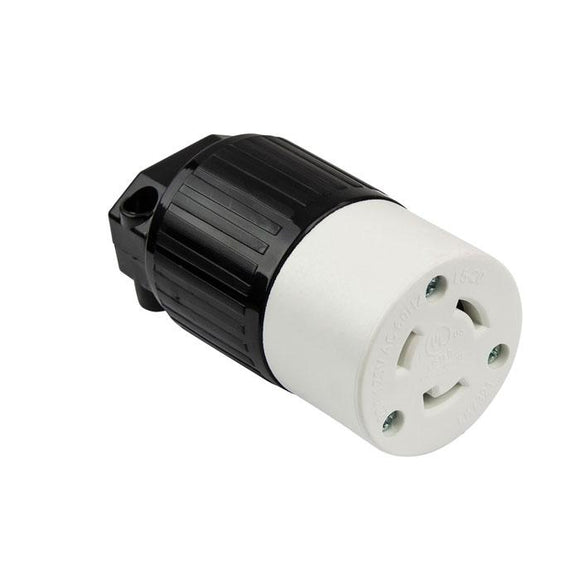 Enerlites 66402-BK - INDUSTRIAL GRADE, LOCKING CONNECTOR, 20A, 125V, 2-POLE, 3-WIRE, NEMA L5-20C - Ready Wholesale Electric Supply and Lighting