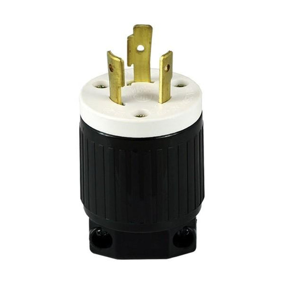 Enerlites 66411-BK - INDUSTRIAL GRADE, LOCKING MALE PLUG, 20A, 250V, 2-POLE, 3-WIRE, NEMA L6-20P - Ready Wholesale Electric Supply and Lighting