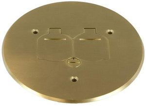 Enerlites 975517-C - 5-3/4" Dia. Flush Round Flip Lid Cover Plate w/20A Duplex Tamper & Weather Resistant Receptacle - Ready Wholesale Electric Supply and Lighting