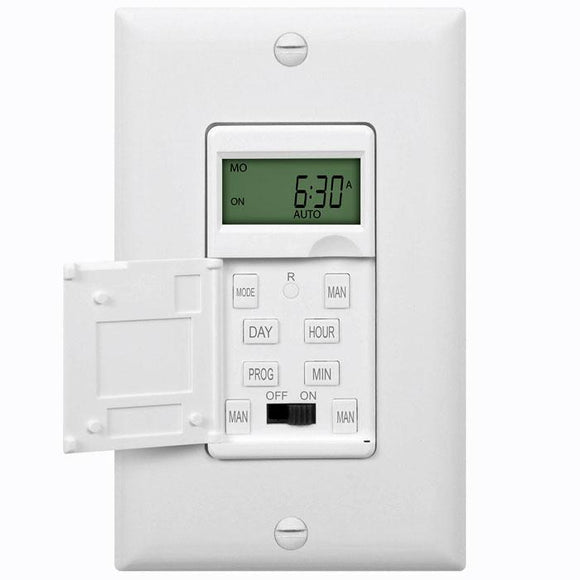 Enerlites HET01-C-W - 7-Day Digital In-Wall Programmable Timer Switch - Ready Wholesale Electric Supply and Lighting