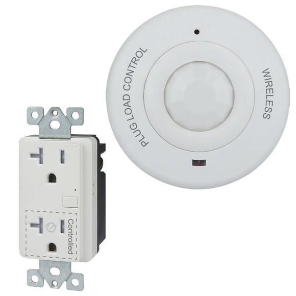 Enerlites PLBPC(1)+PL20R(1) Combo - 1 X WIRELESS PLUG LOAD CEILING SENSOR + 1 X WIRELESS PLUG LOAD RECEPTACLE - Ready Wholesale Electric Supply and Lighting