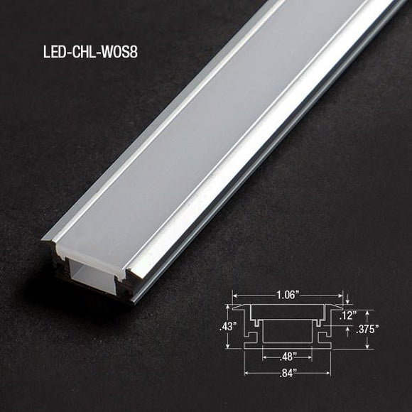 GM Lighting LED-CHL-WOS8 LED Tape Walk Over Shallow Depth Aluminum Channel - Ready Wholesale Electric Supply and Lighting
