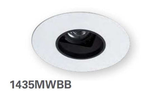HALO 1435MWBB 4" Square Pinhole with Oculus, Open, 35 degree Tilt, Matte White with Black Baffle - Ready Wholesale Electric Supply and Lighting