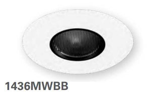 HALO 1436MWBB 4" Round Pinhole, Lens Wall Wash, Matte White with Black Baffle - Ready Wholesale Electric Supply and Lighting