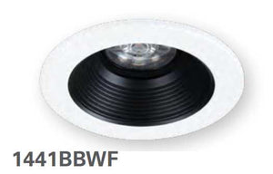 HALO 1441BBWF 4" Conical Baffle, Open, 35 degree Tilt, Black Baffle, White Flange - Ready Wholesale Electric Supply and Lighting