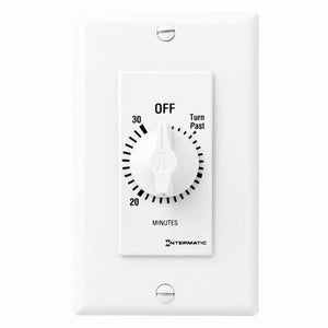 Intermatic FD30MWC | Spring Wound Countdown Timer, Decorator Style, 125-277 VAC, 50/60 Hz, SPST, 30 Minute Max, Without Hold - White - Ready Wholesale Electric Supply and Lighting