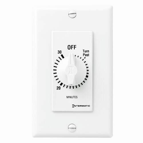 Intermatic FD30MWC | Spring Wound Countdown Timer, Decorator Style, 125-277 VAC, 50/60 Hz, SPST, 30 Minute Max, Without Hold - White - Ready Wholesale Electric Supply and Lighting