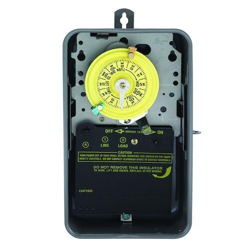 Intermatic T101R | 24-Hour Mechanical Time Switch, 120 VAC, 60Hz, SPST, Indoor/Outdoor Metal Enclosure, 1 Hour Interval - Ready Wholesale Electric Supply and Lighting