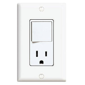 Leviton 5645-W - Decora 3-Way / 5-15R Combination Switch - Ready Wholesale Electric Supply and Lighting