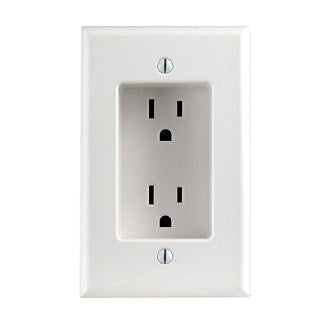Leviton 689 - 1 GANG RECESSED DUPLEX RECEPTACLE, 2-POLE, 3-WIRE, 15A-125V, NEMA 5-15R RESIDENTIAL GRADE. WITH SCREWS MOUNTED TO HOUSING - Ready Wholesale Electric Supply and Lighting