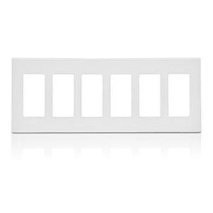 Leviton 80326-SW - 6-Gang Decora Plus Screwless Wallplate - Ready Wholesale Electric Supply and Lighting