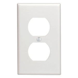 Leviton 88003 - 1-Gang Duplex Device Receptacle Wallplate, Standard Size, Thermoset, Device Mount - White - Ready Wholesale Electric Supply and Lighting